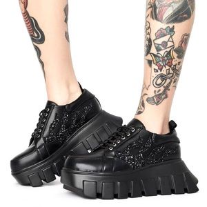 Dolls Kill Lamoda Hellish Hottie Goth Cyberpunk Platform Sneakers-DISCONTINUED